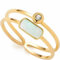 JEWELS BY LEONARDO Ciao Mela Damen Fingerring aus Edelstahl IP Gold, Doppel-Ring mit Glaskristall und Perlmutt Plättchen, Ringgröße 18, Schmuck Geschenk 023328