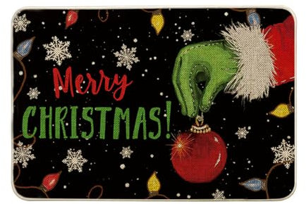 Artoid Mode Schneeflocken Xmas Ball Frohe Weihnachten Fußmatte, Saisonale Winter Dekoration Küche Teppich Bodenmatte für Innen Außen Dekor 40x60 cm