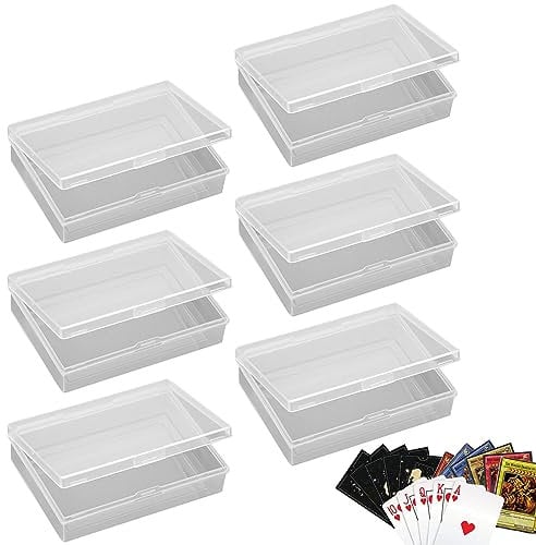 TARKDAK Custodia Carte da Gioco 6 Pezzi Scatola Porta Giochi Transparent Plastic Collecing Cards Box per Artigianato di Gioielli Perle Biglietti da Visita