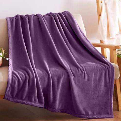 PLUS HOME Manta Sofa Grande Invierno - Manta Cama Regalo(Lila) (130x160)