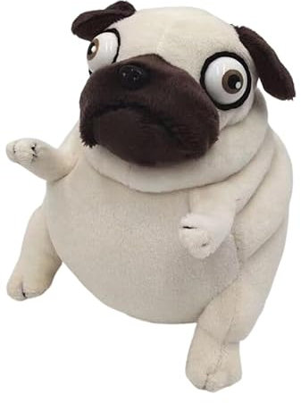 HugMiu Kawaii Peluche Chien Jouet 10/14 cm Mignon Laid Sable Chien Assis Carlin Jouet Laid Chien Peluche Poupée pour Adultes et Enfants avec Porte-clés Pendentif Cadeau d'anniversaire