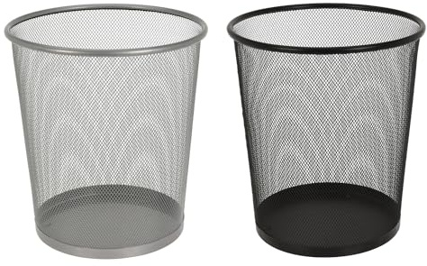Mojawo Papierkorb Mülleimer Abfalleimer Papiereimer Metall Draht Höhe ca. 30cm 17 L Abfallsammler Müllbehälter, Farben:Silber
