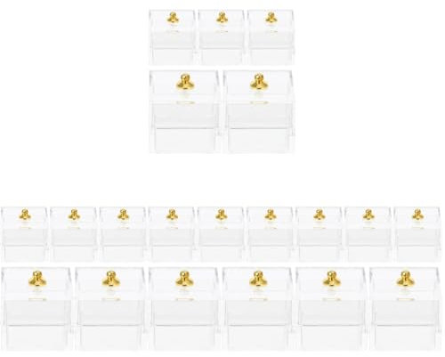 ibasenice 20 Pcs Transparent Storage Box Plastic Shoe Boxes with Lids Dollhouse Candy Boxes Mini Clear Favor Boxes Storage Tubs Miniature Storage Case Doll House Supply Toy Ob11 Jar