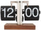 Flip Clock, 12 Stunden Vintage Flip Down Clock Batteriebetriebene Mechanische Uhr, Retro Große Zahlen Single Foot Digital Flip Down Clock Auto für Wohnzimmer (Edelstahl schwarz)