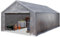 TOOLPORT Carpa almacén 4x8 m Carpa Industrial Carpa Almacenamiento Carpa Garaje Lona PE 350 N Impermeable en Gris