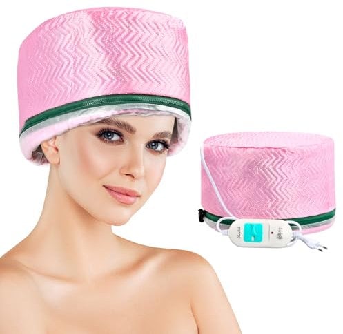 Hair Care Hat Heating Cap, Thermal Heat Caps Deep Conditioning, 3 Temperatures Drying Cap Hair Steamer, Hair Cap Treatment Steamer, Electric Hair Steamer Cap for Hair Spa Home Thermal