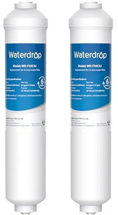Waterdrop DA29-10105J Sostituzione per il Filtro dell'Acqua Samsung® DA29-10105J HAFEX/EXP, DA2010CB, DA99 02131B, LG® Filtro dell'Acqua in Linea (2 Pack)