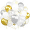 Luftballons Gold Silber Weiß, Ousuga 60 Stück 12 Zoll Matt Perl Weiss Metallic Gold Silber Konfetti Latex Helium Ballon für Frauen Mädchen Kinder Geburtstag Hochzeit Babyparty Verlobung Dekoration