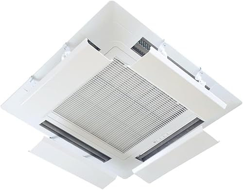Deflector de aire acondicionado central Protector contra el viento Aire acondicionado de techo Salida de aire Campana anti-soplado recto Soportes blancos colgantes para protección contra el viento, c