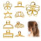 Goiern Lot de 8 mini pinces à cheveux dorées pour femme - En métal - Pour cheveux épais et fins