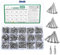 400 Pcs Vis Autotaraudeuses M3 M3.5 M4 - Tête Plate, à Bois, Fraisée à Six Pans Creux, Hexagonale Creuse en Acier Inox - Assortiment de Vis Autoperceuses + 2 Embouts