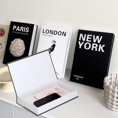 BGTODO Dekorative Buchboxen aus Karton, 3 Stück, 26,7 x 17 x 4,2 cm, Aufbewahrungsbox in Buchform