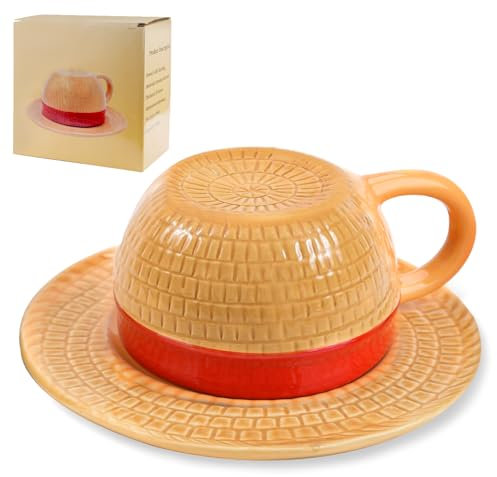 PGonline Anime One Piece Mug, Luffy Straw Hat Mugs, Ceramic Tea Milk Cup, Office Cup, Christmas & Birthday Gifts, Anime Gifts, Drinkware Tumblers (Luffy)