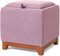 Gepolsterter Fußhocker aus Massivholz, mit Ablageschale, quadratisch, für Fußstütze, Hocker, 40 x 38 x 40 cm, Violett