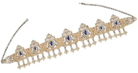 Arabische Kopfkette aus dem Nahen Osten, dekorative Kristall-Kopfkette, elegante Kopfkette, algerischer Hochzeitsanhänger, Kopfschmuck
