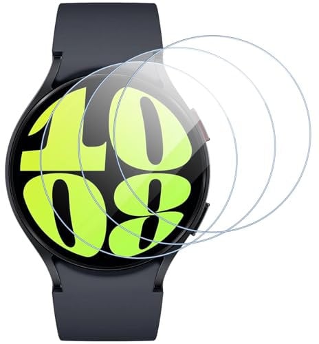 Buoluoioir 3 Pezzi Pellicola Protettiva vetro Temperato per Samsung Galaxy Watch 6/5/4 44mm, HD Chiaro AntiGraffio Alta Risoluzione Pellicola Protettiva Protezione Pellicola
