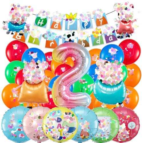 Kindergeburtstag dekoPeppa Wutz luftballon 2 Peppa Wutz geburtstag | geburtstagsdeko jungen 7 jahr, Happy Birthday Dekoration Banner Karikatur