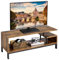 Soberine Mobile per TV Tavolino Basso a 2 Ripiani Tavolino Salotto Stile Industriale Mobile Porta TV in Legno Tavolino da Divano Soggiorno 106 x 40 x 40 cm Marrone Rustico