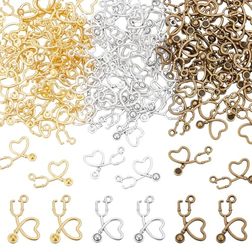 arricraft 120 Stück Stethoskop Anhänger Charms Aus Zinklegierung Mit Arzt Und Krankenschwestermotiv Tibetischer Stil Vintage Stil Zum Selbermachen von Halsketten Armbändern Ohrringen