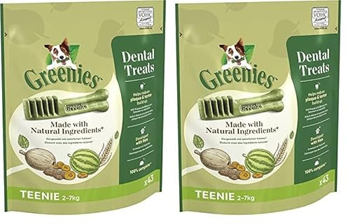 Greenies Dental Treats Original Teenie – Zahnpflegesnacks für sehr kleine Hunde von 2-7 kg – Hundeleckerli zur täglichen Zahnreinigung – 1 x 340 g (Packung mit 2)
