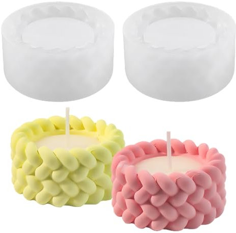 PIWOSGOL 2er Set Kerzenhalter Silikonform, Silikonform Teelichthalter, Silikon-Gießformen für Kerzen & Blumentöpfe, Wiederverwendbare Gießformen Silikon für Beton/Gips/Epoxidharz