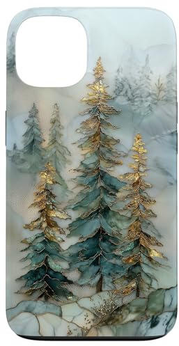 Kiefer Wald Naturliebhaber Winter verschneit gebeizt trendy Hülle für iPhone 13