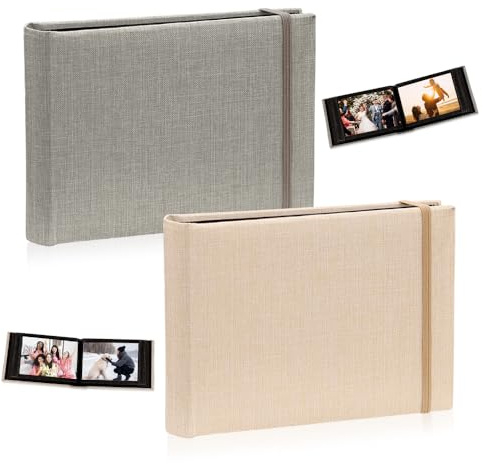 HMCEY 2 Stück Fotoalben zum Einstecken 18.6 X 12.6 cm,Photo Album Slip In,Mini Fotoalbum Hochzeit,Einsteckalbum,Taschen Fotoalbum Klein,Jahrestag Fotoalbums Geburtstag Geschenk für Reisen Familien