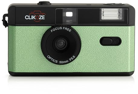 Clikoze 35mm Film Camera - Reusable Half Frame Reloadable Camera - Sage Green