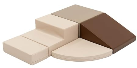 IGLU Soft Play Corner Climber Lot de 5 Bloc Mousse motricité bébé de Souples géants en Mousse (Chocolate Dune)
