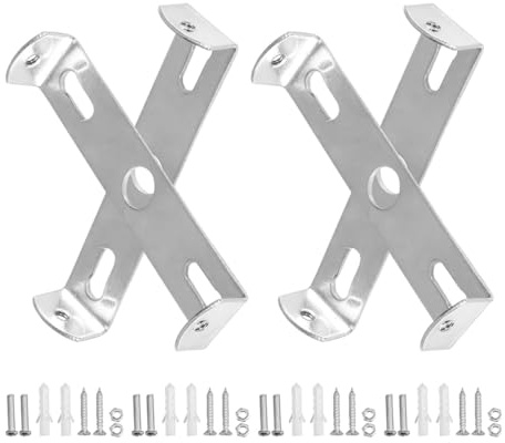 Zerodeko 4 Sets Support de Fixation Plafond et Mural en Fer Argenté avec Kit de Vis pour Lustres et Lampes Murales, Installation Facile et Design Esthétique pour Maisons et Centres