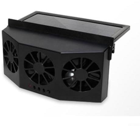 HanOaki - Ventilatore per auto con pannello solare 24V 15W, circolatore d'aria per raffreddamento interno, riduzione del calore, rimozione di tossine, minimizzazione dello scarico, nero bianco