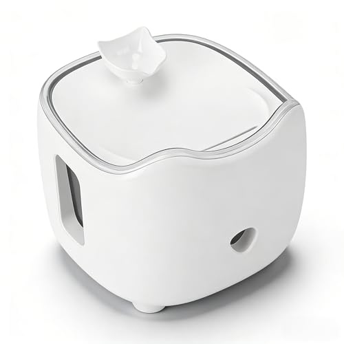 VBESTLIFE Fontaine d'eau pour Chat à énergie Solaire, Distributeur d'eau Automatique pour Animaux de Compagnie de 1,8 L avec Flux en Cascade, Conception Silencieuse pour Plusieurs Animaux