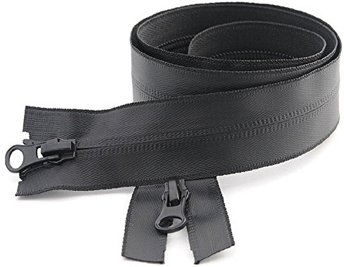 - Cerniera lampo n. 5, in nylon, invisibile, impermeabile, per cappotto, giacca, tenda, 1 pezzo, Nero , 60cm Double Sliders