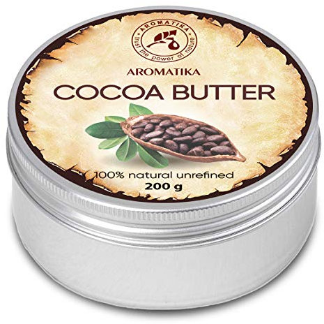 Cocoa Butter 200 g - Kakaobutter Unraffiniert - Native Rein & Natürlich - Kakaobutter für Lippenpflege - Intensive Pflege für Gesicht - Körper - Haare - Kakaobutter für Schönheit