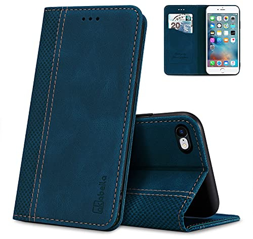 AKABEILA Hülle Kompatibel mit iPhone 6/6S, Premium PU Leather Flip Folio Wallet Book Case Hülle Cover with Magnetic Closure Stand Card Slot