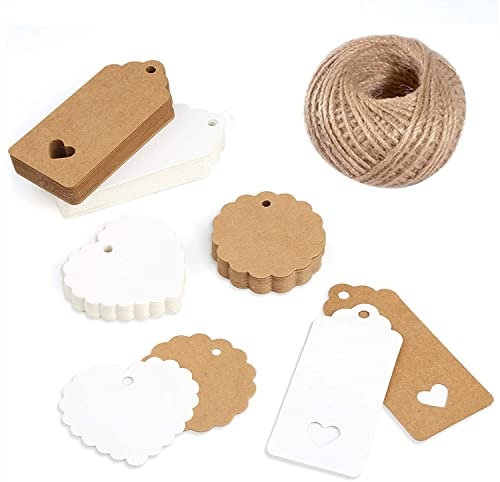 (200 PCS) Kraftpapier-Geschenkanhänger, Dekor für Kunsthandwerk und Weihnachten, Hochzeitsbevorzugungskarten, Geschenkanhänger, DIY-Anhänger, Gepäcketiketten, Preisschild, Laden-Anhänger