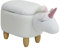 SVITA Animal Storage Kinderhocker Tierhocker mit Stauraum gepolsterter Hocker mit Holzbeinen Weiß Regenbogen Tier-Motiv Einhorn