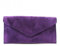 00 Women's Real Leather Envelope Clutch Evening Bag Ladies Suede Shoulder Handbag Metal Zip Closure Bag Ladies Party Handbag Women Hangout Shoulder Bag (Purple)