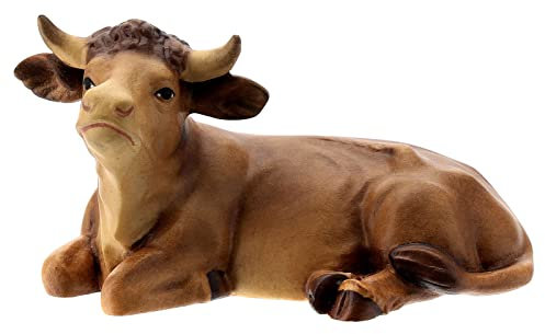 Ochse aus Holz für 12 cm hohe Raffaello-Krippe, Grödnertal