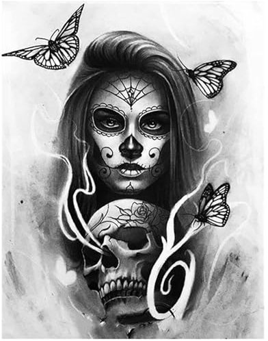 Cuadro cuadrado diamantes grandes calavera amor 40x50cm adultos pintura por números niños punto de cruz diamante mosaico Daims pintura de diamantes lienzo puzzle de diamantes djuego de piedras