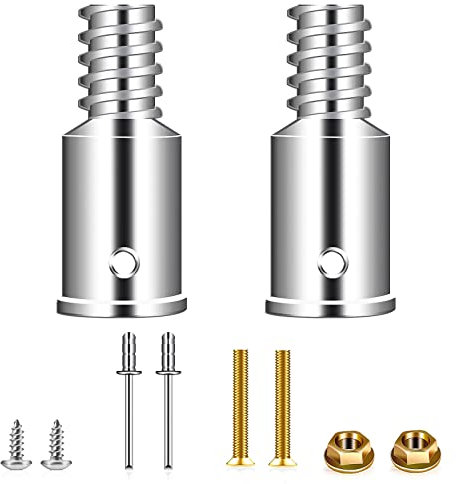Sartatue Thread Tip Replacement,Ultra Threaded Tip Repair Kit 1 Inch Extension Pole Adapter Tips Metal Threaded Handle Tips for Mop Broom Brush (1 Inch-2PCS)