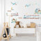 INSPIO Wandtattoo Zug Flugzeuge Häuser Bäume Wandsticker Wandaufkleber Wanddeko für Jungenzimmer Babyzimmer Kinderzimmer