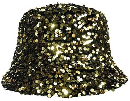 KTTGYRE Fischerhut Eimerhut Für Frau Glitzer Pailletten Baumwollkappe Frühling Sommer Flat Fisherman Hats Hip Hop Casual Sonnenschutzhut Hut-Gold,56-58Cm