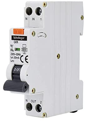 Schelinger Disjoncteur différentiel 1P - 20A - Type A - 30mA - Rail DIN - Protection contre les surintensités