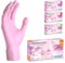 ARNOMED Nitril Einmalhandschuhe 100 Stück/Box, L, rose, latexfreie Einweghandschuhe, puderfreie Nitrilhandschuhe, in Gr. S, M & L verfügbar