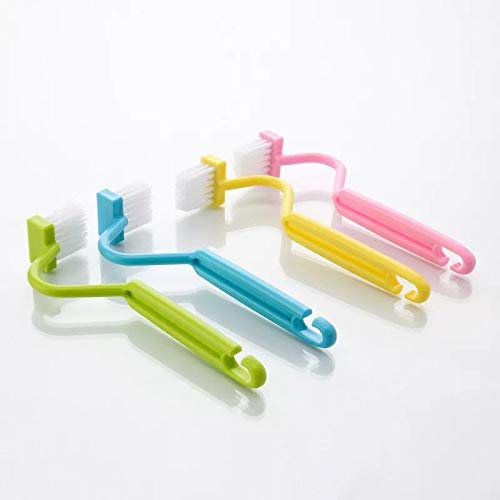 Kunststoff Toilettenbürste,V-förmige Toilettenbürste,WC Bürste,4PC WC Bürsten Gebogene Klobürste Gebogen Langer Stiel mit Starken Borsten für Tiefenreinigung Reinigen Toiletten Corner