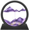 Wai Danie Bewegliche Sandkunst Bild 3D Sanduhr Tiefsee Landschaft Flüssigkeit Bewegung Display Malerei Fließender Sand Rahmen Entspannend Desktop Home Office Arbeitsdekoration (Lila, 17,8 cm)