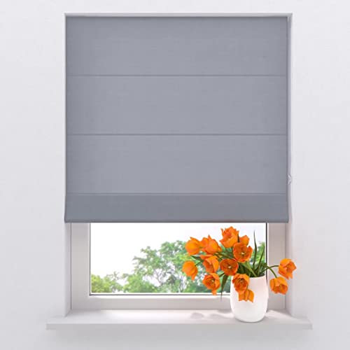 Raffrollo Easy Canvas - Grey - 130 x 180 - Ohne Bohren - Klemmfix