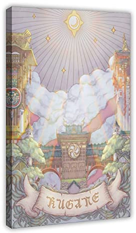 MJKO Kugane FFXIV Leinwand-Poster, Wandkunst, Dekoration, Bild, Gemälde für Wohnzimmer, Schlafzimmer, Dekoration, Rahmen-Stil, 30 x 45 cm