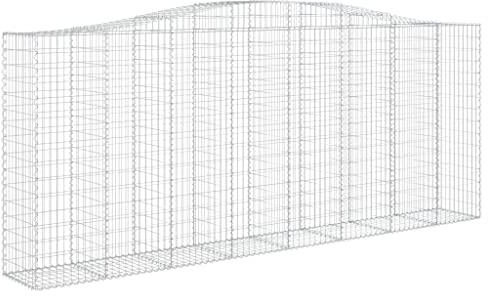 vidaXL Gabione mit Hochbogen 400x50x160/180 cm Verzinktes Eisen